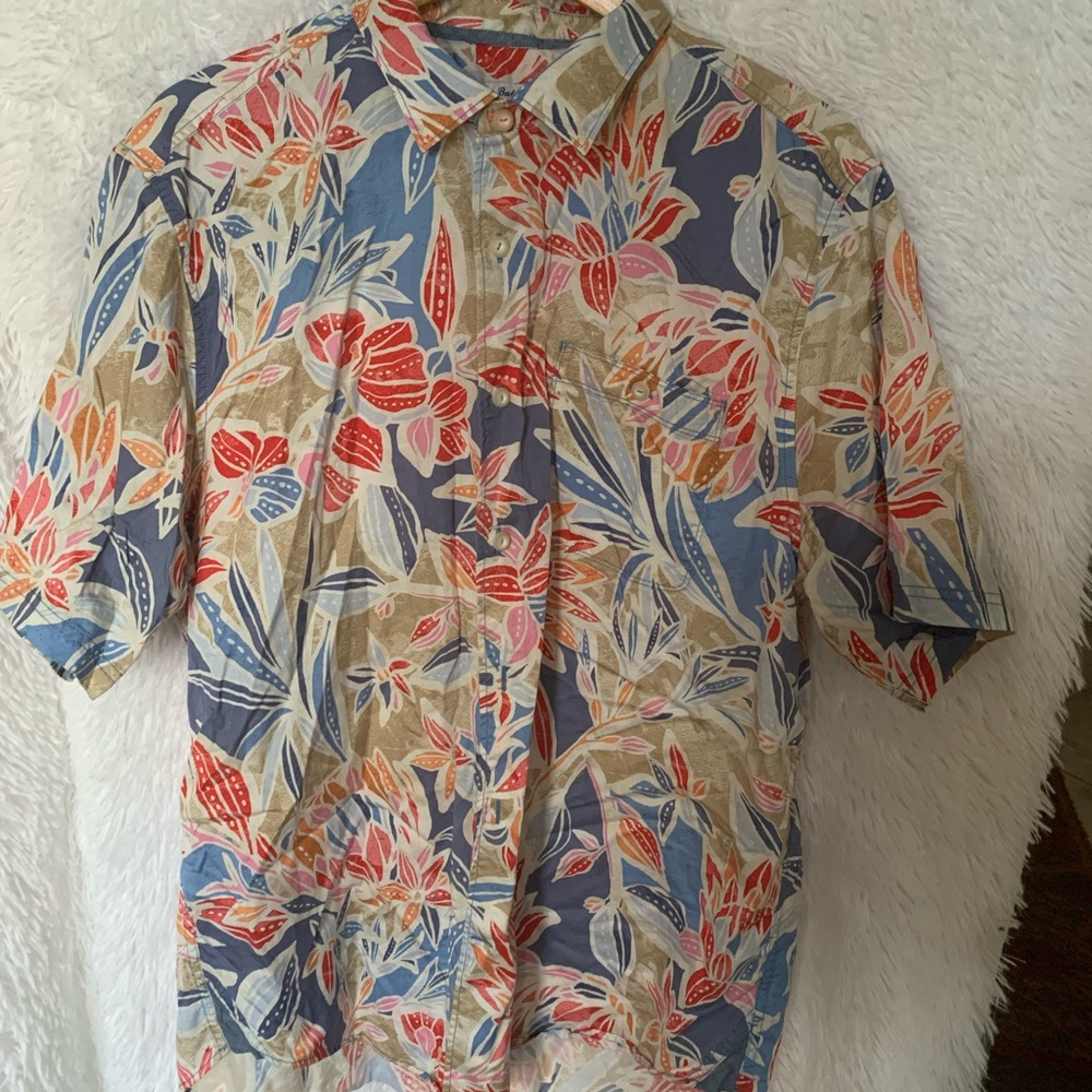 Tommy Bahama Blue and Red Floral Button Down Shirt